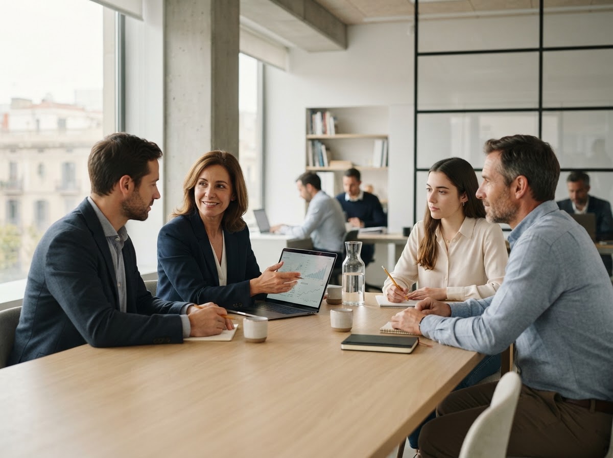 Caja Inversora IA equipo analizando datos de inversión